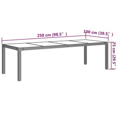 vidaXL 9 Piece Patio Dining Set with Cushions Poly Rattan Gray