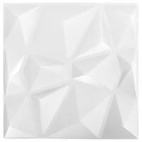 vidaXL 3D Wall Panels 12 pcs 19.7"x19.7" Diamond White 32.3 ft²