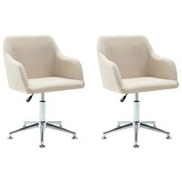 vidaXL Swivel Dining Chairs 2 pcs Cream Fabric