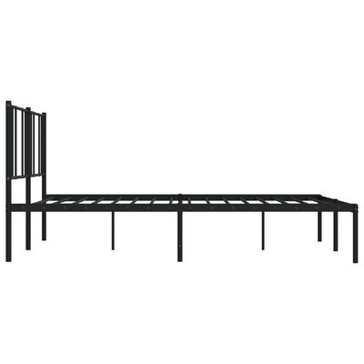 vidaXL Metal Bed Frame without Mattress with Headboard Black 72"x83.9"