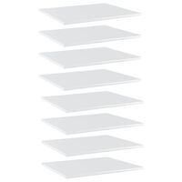 vidaXL Bookshelf Boards 8 pcs High Gloss White 23.6"x19.7"x0.6" Engineered Wood