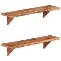 vidaXL Wall Shelves 2 pcs 35.4"x7.9"x7.1" Solid Acacia Wood