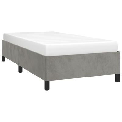 vidaXL Bed Frame Light Gray 39.4"x74.8" Twin Velvet