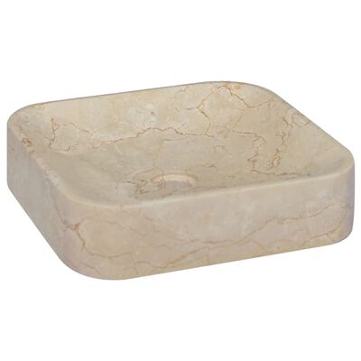 vidaXL Sink Cream 15.7"x15.7"x3.9" Marble