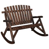 vidaXL 2-Seater Patio Rocking Bench 48.4"x37.8"x40.2" Solid Wood Spruce