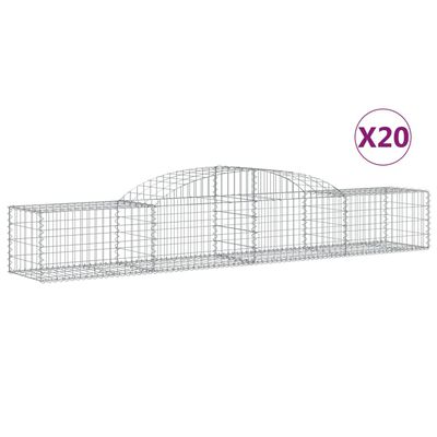 vidaXL Arched Gabion Baskets 20 pcs 118.1"x19.7"x15.7"/23.6" Galvanized Iron