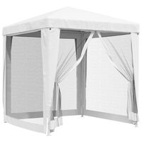 vidaXL Party Tent with 4 Mesh Sidewalls 6.6'x6.6' White