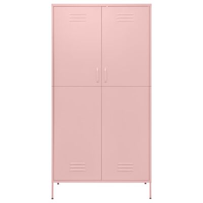 vidaXL Wardrobe Pink 35.4"x19.7"x70.9" Steel