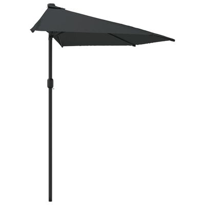 vidaXL Garden Parasol with Aluminum Pole Anthracite 118.1"x61" Half