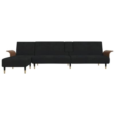 vidaXL L-shaped Sofa Black 109.8"x55.1"x27.6" Velvet