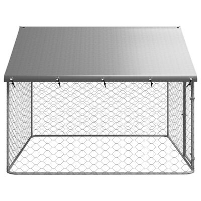 vidaXL Outdoor Dog Kennel with Roof 78.7x78.7x59.1