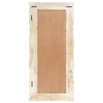 vidaXL Mirror White 43.3"x19.7" Solid Mango Wood