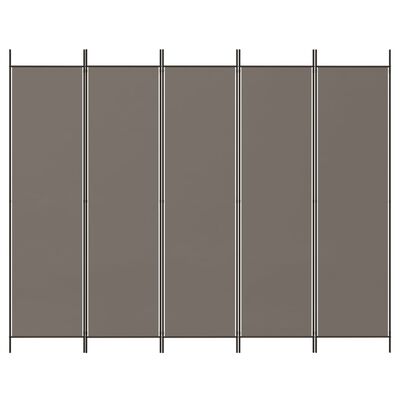 vidaXL 5-Panel Room Divider Anthracite 98.4"x78.7" Fabric