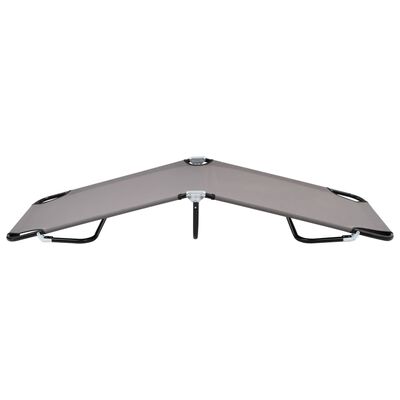 vidaXL Folding Sun Lounger Gray Steel