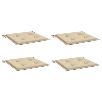 vidaXL Garden Chair Cushions 4 pcs Beige 19.7"x19.7"x1.2" Oxford Fabric