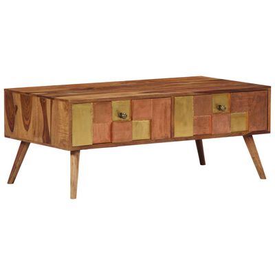 vidaXL Coffee Table 39.4"x19.7"x15.4" Solid Wood