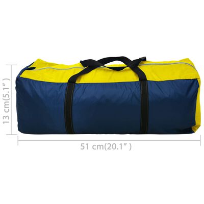 vidaXL Camping Tent 4 Persons Navy Blue/Yellow