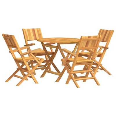 vidaXL 5 Piece Patio Dining Set Solid Wood Teak