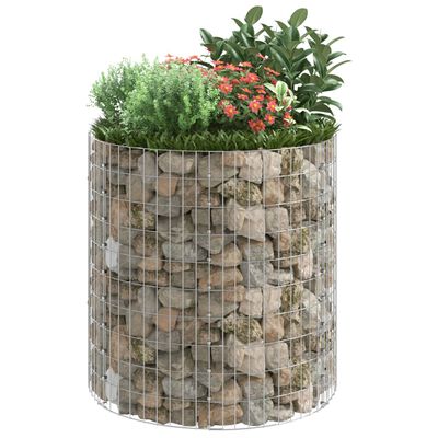 vidaXL Circular Gabion Pole Galvanized Steel Ø39.4"x39.4"