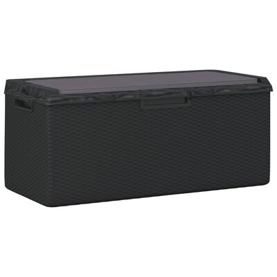 vidaXL Patio Storage Box with Seat Cushion Anthracite 92.5 gal PP