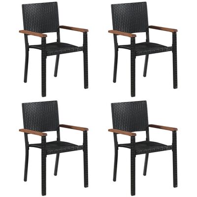 vidaXL 5 Piece Patio Dining Set Black