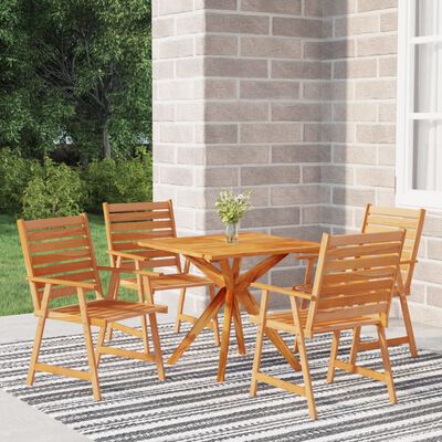 vidaXL 5 Piece Patio Dining Set Solid Wood Acacia