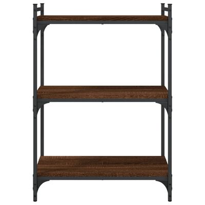 vidaXL Bookcase 3-Tier Brown Oak 23.6"x11.8"x33.9" Engineered Wood