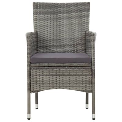 vidaXL 5 Piece Patio Lounge Set With Cushions Poly Rattan Gray