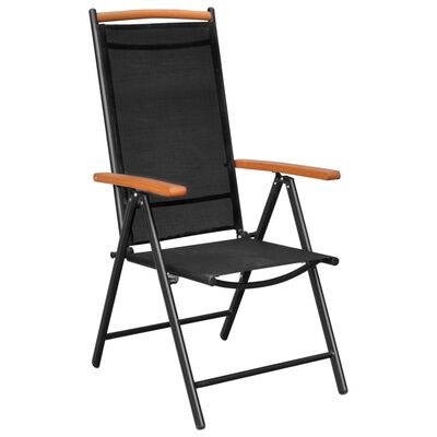 vidaXL Folding Patio Chairs 6 pcs Textilene Black