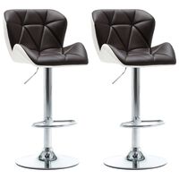 vidaXL Bar Stools 2 pcs Brown Faux Leather