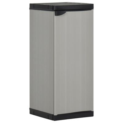 vidaXL Garden Storage Cabinet with 1 Shelf Gray and Black 13.8"x15.7"x33.5"