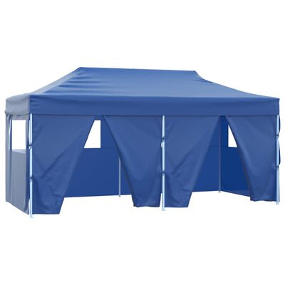 vidaXL Professional Folding Party Tent with 4 Sidewalls 9.8'x19.7' Steel Blue