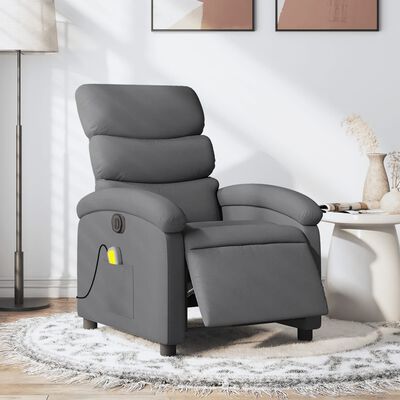 vidaXL Electric Massage Recliner Chair Dark Gray Fabric