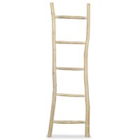 vidaXL Towel Ladder with 5 Rungs Teak 17.7"x59" Natural