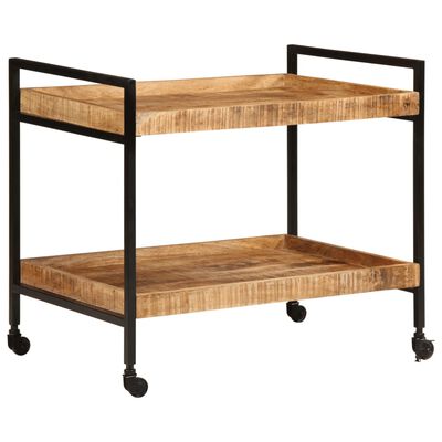 vidaXL Kitchen Trolley 31.5"x21.7"x27.6" Solid Rough Wood Mango