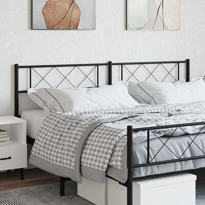 vidaXL Metal Headboard Black 70.9"