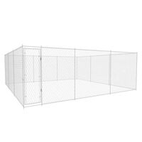 vidaXL Outdoor Dog Kennel Galvanized Steel 224.4"x224.4"x72.8"