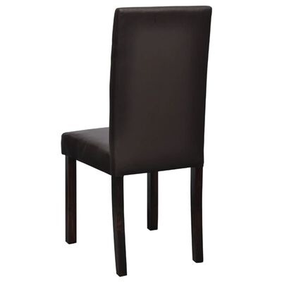 vidaXL Dining Chairs 4 pcs Brown Faux Leather