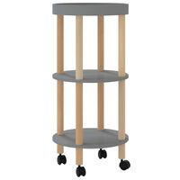 vidaXL 3-tier Trolley Gray 15"x15"x32.3" Engineered Wood&Solid Wood Pine