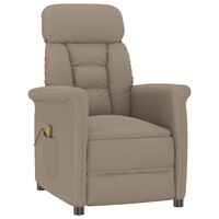 vidaXL Massage Recliner Taupe Faux Suede Leather