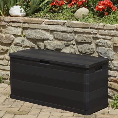 vidaXL Patio Storage Box Black 46.1"x17.7"x22"