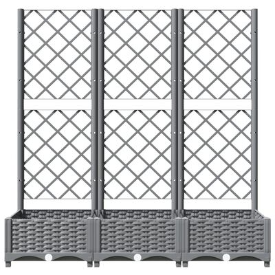 vidaXL Garden Planter with Trellis Light Gray 47.2"x15.7"x47.8" PP