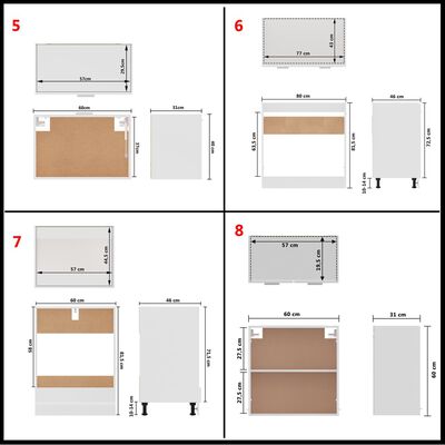 vidaXL 8 Piece Kitchen Cabinet Set White Engineered Wood