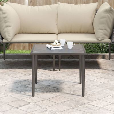 vidaXL Patio Table Gray 18.9"x18.9"x14.6" Steel