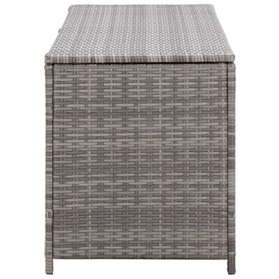 vidaXL Patio Storage Box Gray 59.1"x19.7"x23.6" Poly Rattan