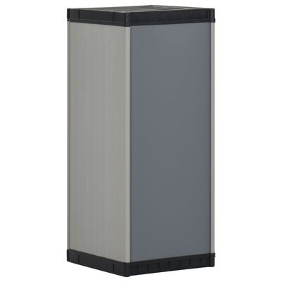 vidaXL Garden Storage Cabinet with 1 Shelf Gray and Black 13.8"x15.7"x33.5"