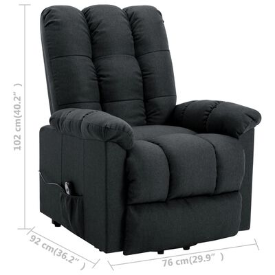 vidaXL Power Lift Recliner Dark Gray Fabric