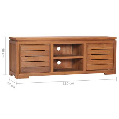 vidaXL TV Stand 43.3"x11.8"x15.7" Solid Wood Teak