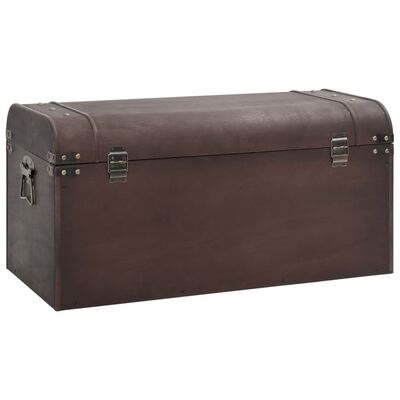 vidaXL Treasure Chest with Latches Dark Brown 31.3"x15.6"x15.6" Plywood