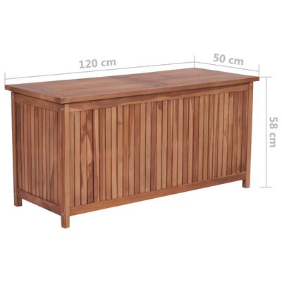 vidaXL Patio Storage Box 47.2"x19.7"x22.8" Solid Wood Teak